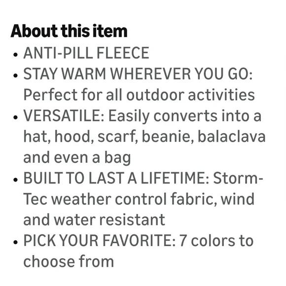 🧿6-in-1 FLEECE HOOD